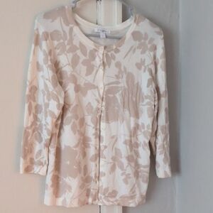Roz & Ali Tan and Cream Floral Cardigan
